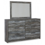 Baystorm Dresser And Mirror Gray, 62" Wide