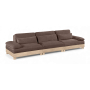 Turin - 135.5" Chenille Fabric Upholstered 3 Piece Modular Sofa - Brown / Painted Natural - Dark Brown, 135.5"