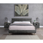 Doris - Queen Bed - Gray Top Grain Leather