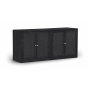 Vero - Solid Wood And Oak Veneer 2 Piece Sideboard/Buffet - Black