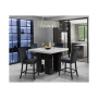 D04 White Bar Table And Four D04 Bar Stools - Black /
