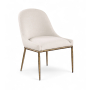 Ferro - Linen Textured Performance Fabric Upholstered Dining Side Chair - Beige / Brushed