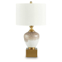 Tavisburg - Brown / White / Gold - Glass Table Lamp