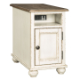 Realyn - White / Brown - Chair Side End Table - AC / USB, 14"