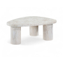 Teramo - 15" Concrete Indoor / Outdoor Coffee Table - White, 38"