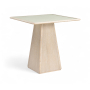 Atrium - Glass Top And Wood Base Counter Height Table - Natural - Beige, 36"