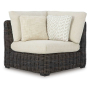 Kimora - Beige / Dark Brown - Corner With Cushion, 53"