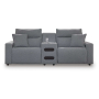 CozyMax II 3-Piece Power Reclining Sectional With Audio Console Salt And Pepper, 100"