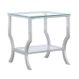 Saide - Square Glass Top Side End Table - Chrome, 19.75"