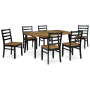 Blondon - Brown / Black - Rectangular Drm Table Set (Set of 7)