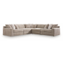 Nexora-Court 5-Piece Sectional Burlap, 152"