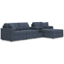 Cozymax - Ink - 4-Piece Sectional With Raf Corner Chaise And Audio System Console, 126"