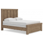 Oliandon Panel Bed Light Brown