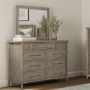 Rochelle Park - Dresser & Mirror - Smokey Taupe - Light Brown, 61.88" Wide