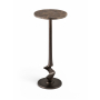 Oxira - Genuine Marble And Aluminum End / Side Table - Brown /, 10"