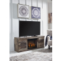 Derekson - Multi Gray - TV Stand With Electric Fireplace
