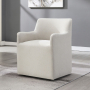 Cafell - Arm Chair With Swivel Casters - Cream - White