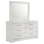 Ives - 6-Drawer Dresser And Mirror - White High Gloss, 63" Wide