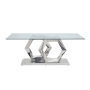 Gianna - Dining Table - Clear Glass & Stainless Steel, 79"