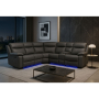 U6026 - 46A Right Side Facing Sectional With LED And Speaker - Dark Gray, 106"