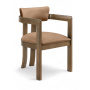 Lavrin - Vegan Leather Upholstered Dining Arm Chair (Set of 2) - Cognac