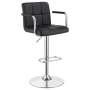Palomar - Adjustable Height Bar Stool - Black And Chrome