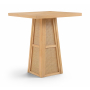 Fenwick - Cane, Oak Veneer And Solid Wood Bar Height Table - Natural, 36.25"