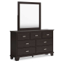 Covetown - Dark Brown - Dresser And Mirror, 62" Wide