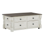 Havalance - White / Gray - Lift Top Cocktail Table with Storage Drawers, 46"