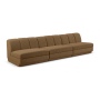 Modari - 120" Fabric Upholstered 3 Piece Modular Sofa - Brown - Dark Brown, 120"