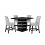 Monaco - 5 Piece Dining Room Set (Rectangular Bar Table, 4 Bar Stools) - Gray