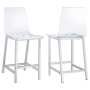 Juelia - Counter Chair (Set of 2) - Chrome And Clear Acrylic