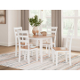 Gesthaven - Natural / White - 5 Pc. - Round Dining Room Drop Leaf Table, 4 Side Chairs