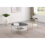 Jonelle - 2 Piece Round Coffee And End Table Set - Gold / Smoke
