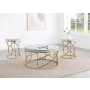 Elise - 3 Piece Round Mirror Top Coffee And End Table Set