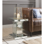 Nysa - End Table - Mirrored & Faux Crystals - 20", 16"