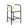 Serava - Vegan Leather Upholstered Bar Stool - Cream - White