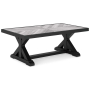 Beachcroft - Black / Light Gray - Rectangular Cocktail Table, 48.25"