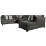 Reidshire Right Arm Facing Corner Chaise 3 Pc Sectional Steel, 145"