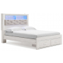 Altyra Queen Panel Bookcase Bed With Footboard Storage White
