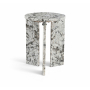 Vernazza - Genuine Marble End / Side Table - Alaska - Gray, 16"