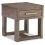 Loyaska - Grayish Brown - Rectangular End Table, 22"