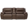 Dunleith - Chocolate - 3-Piece Power Reclining Loveseat With Console, 99"
