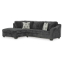 Biddeford - Ebony - 2-Piece Sectional With Laf Corner Chaise, 120"
