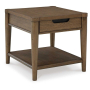 Roanhowe - Brown - Rectangular End Table, 24.13"