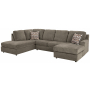 O'Phannon Left Arm Facing Corner Chaise 2 Pc Sectional Putty, 124"