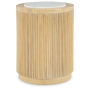Camdill - Light Brown / White - Round End Table, 18.13"