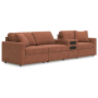 Cozymax - Spice - 4-Piece Sectional With Audio System Console, 125"