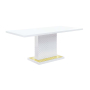 Gaines - Dining Table With Pedestal Base - White High Gloss - White, 71"