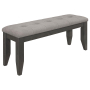 Dalila - Fabric Upholstered Wood Dining Bench - Dark Gray